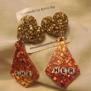 Pronoun earrings